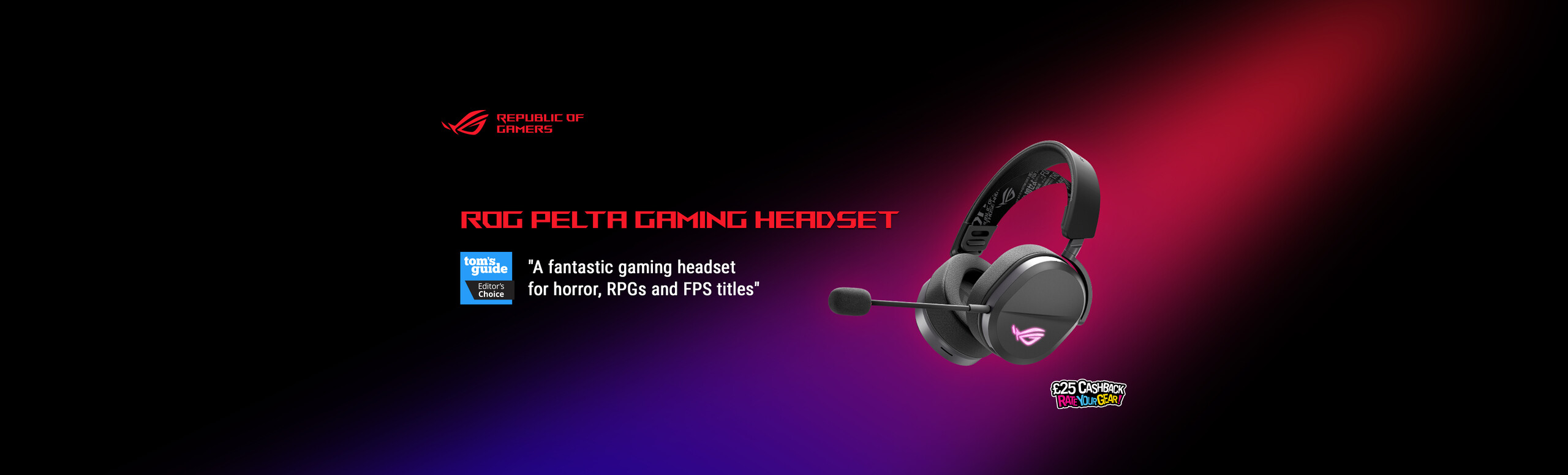 ROG Pelta -Tri-mode RGB gaming headset ward
