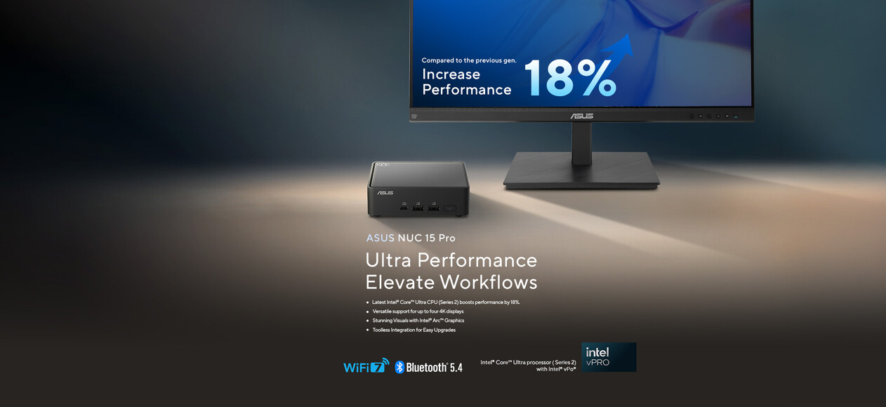 ASUS NUC 15 Pro is a top-performing mini PC with an 18% performance boost.