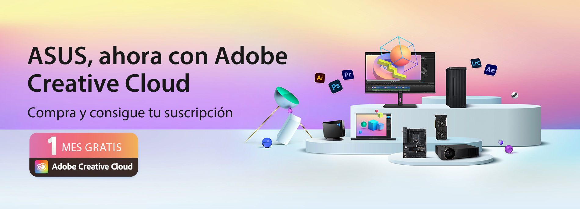 ASUS ahora con 1 mes de Adobe Creative Cloud
