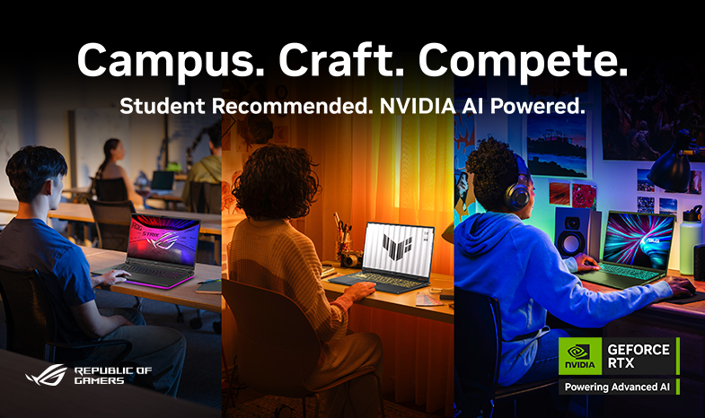 Campus. Craft. Compete. Student Recommended. NVIDIA AI Powered.
