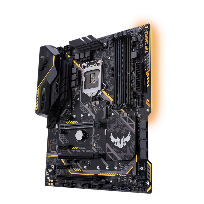TUF Z370-PRO GAMING front view, 45 degrees