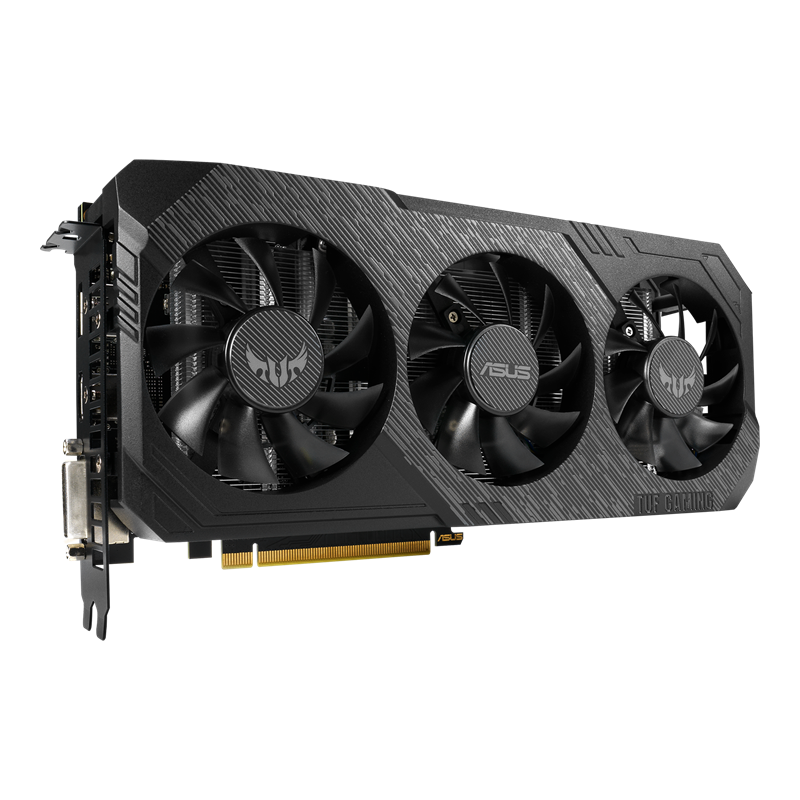 ASUS TUF Gaming X3 GeForce GTX 1660 6GB GDDR5 graphics card, hero shot from the front