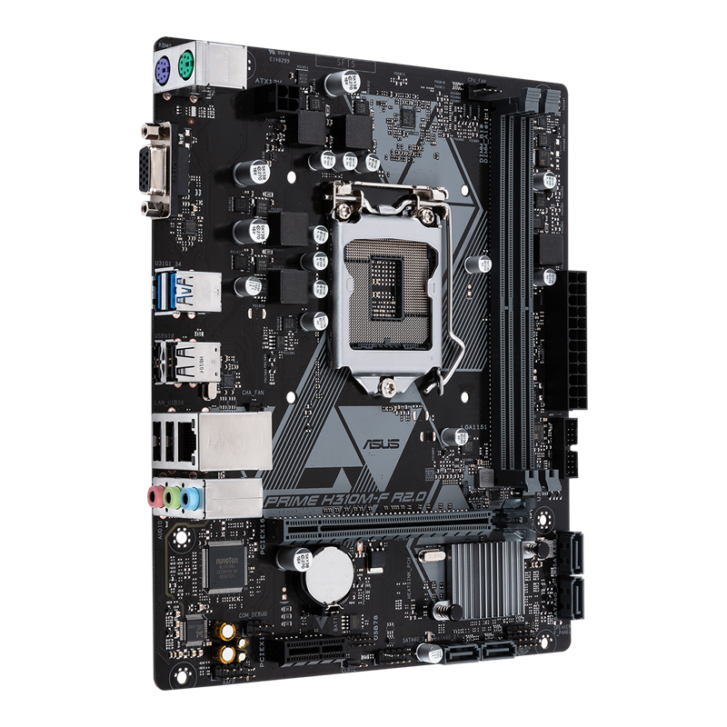 PRIME H310M-F R2.0 front view, 45 degrees