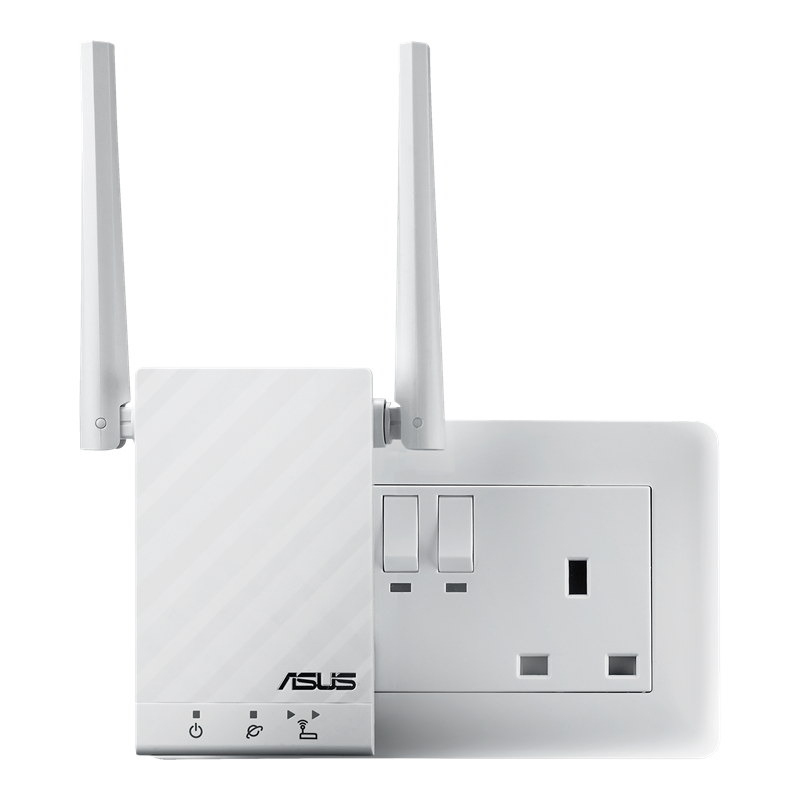 RP-AC55 rear view, with power outlet