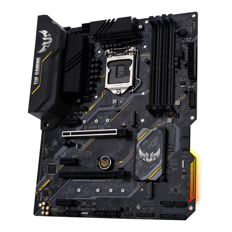 TUF GAMING B460-PLUS front view, 45 degrees