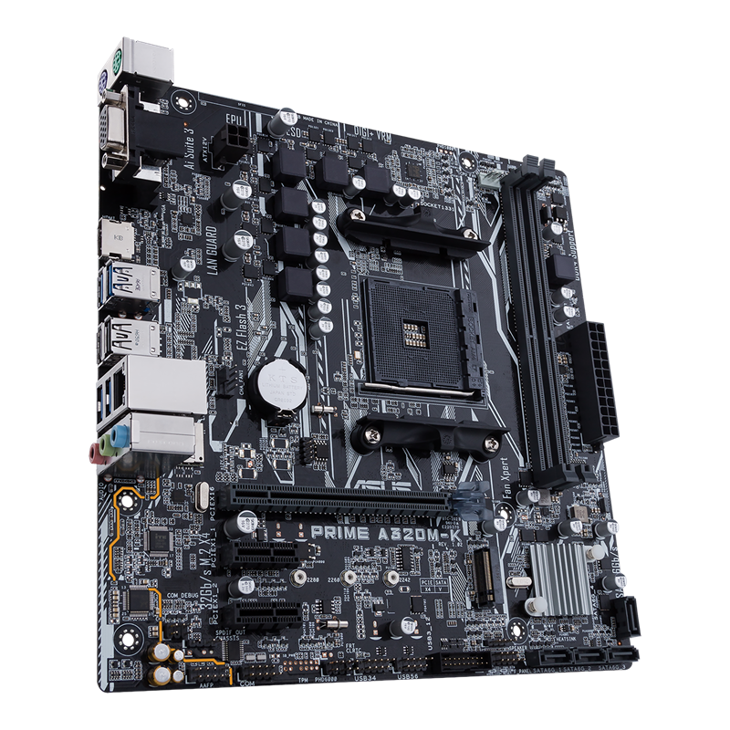 PRIME A320M-K/CSM motherboard, right side view 
