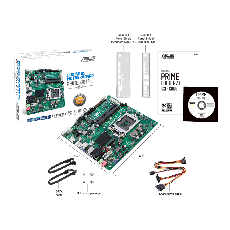 PRIME H310T R2.0/CSM motherboard, what’s inside the box  