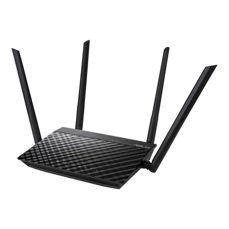RT-AC52 front view, tilted 45 degrees