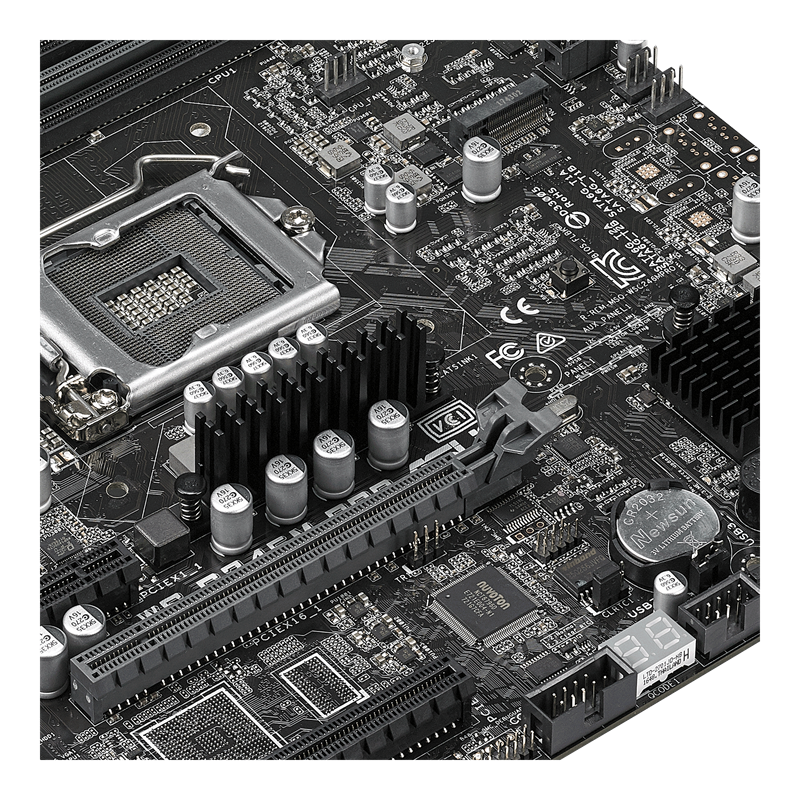 WS C246M PRO motherboard, front view 