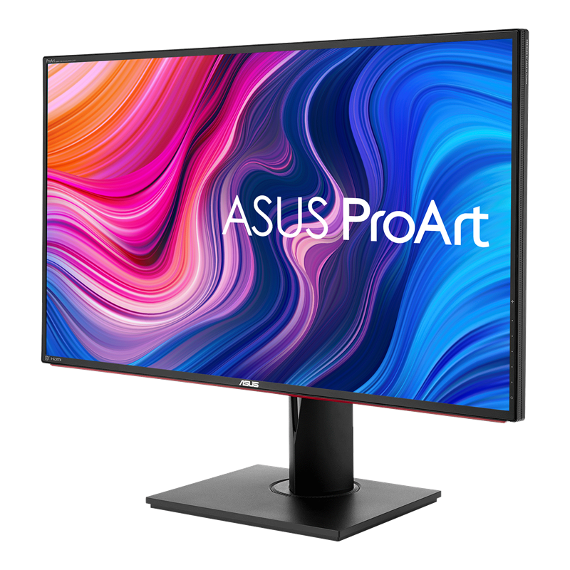ProArt Display PA328Q, front view, tilted 45 degrees