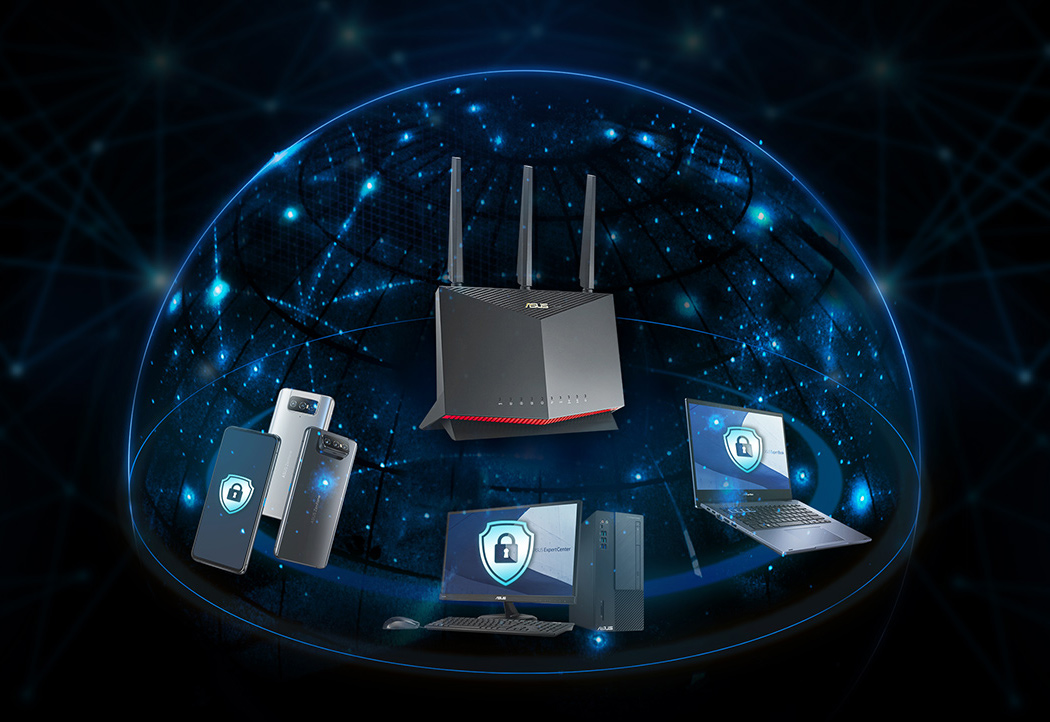 La plupart des routeurs ASUS intègrent la technologie AiProtection développée par Trend Micro™, qui garantit la protection de tous les appareils de votre réseau professionnel.