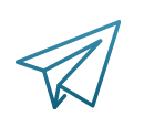 Icon of a paper airplane, symbolizing the action of submitting the application through the Windows Dev Center under the ASUS Reseller Submission Program.