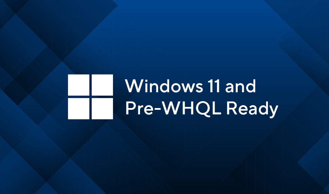 A blue background with a white Windows logo on the left. To the right, the text reads 'Windows 11 and Pre-WHQL Ready.' The image represents the WHQL Reseller Program, indicating that ASUS CSM motherboards are WHQL-certified and eligible for reseller submission, allowing partners to apply their own branding while maintaining compatibility with Windows systems.
