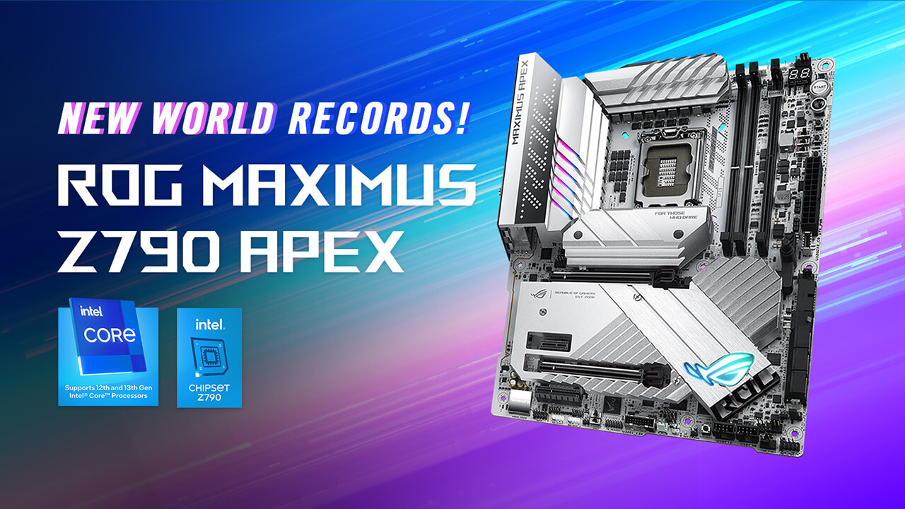 Image de la ROG Maximus Z790 Apex records du monde.