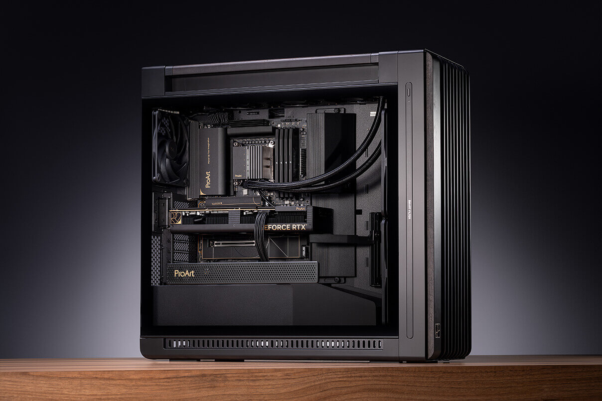 foto en ángulo de 45° de la construcción del PC de ensueño del Maestro Creador.
