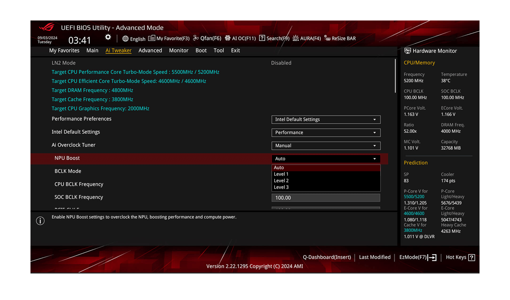 NPU BOOST UI