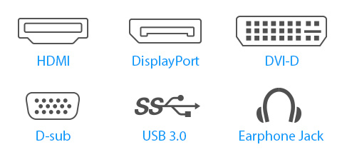 BE24DQLB features a host of connectivity options that include HDMI, DisplayPort, DVI-D, D-sub and two USB 3.0 ports.