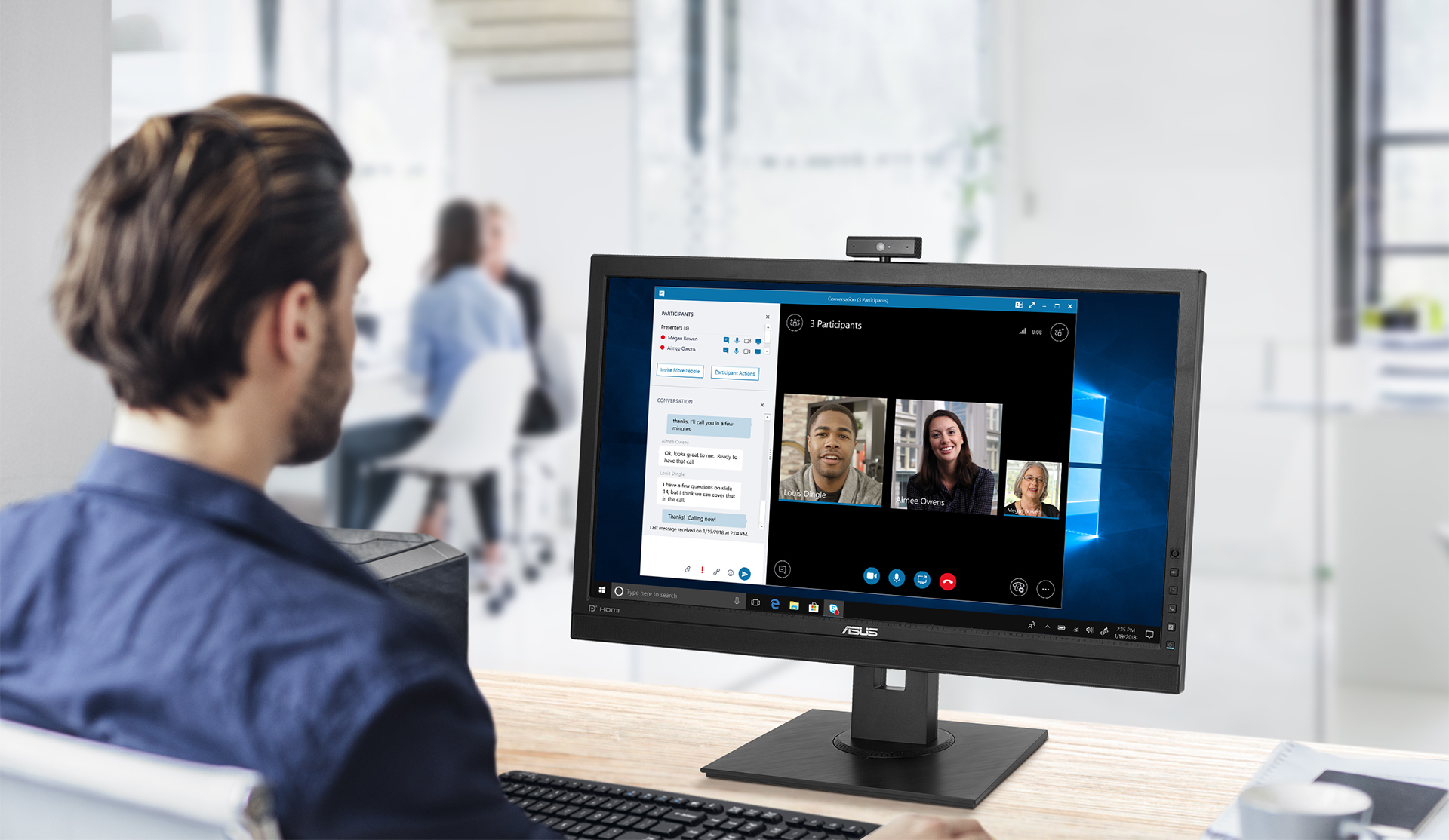 BE24DQLB is a 23.8-inch Full HD monitor that features an integrated Full HD (2MP) webcam, microphones array and stereo speakers for video conferencing and live-streaming.